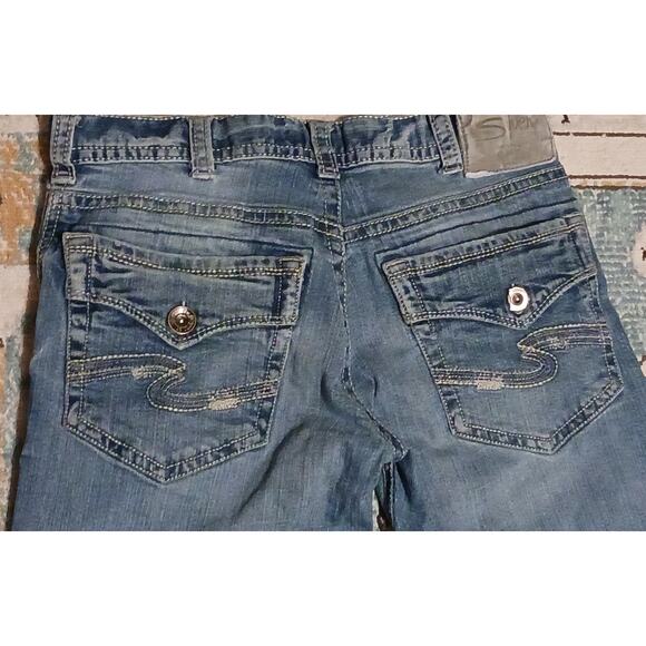 Silver Jeans Gordie 32x28 Light wash Blue Mens Jeans Distressed Destroyed - Picture 3 of 8